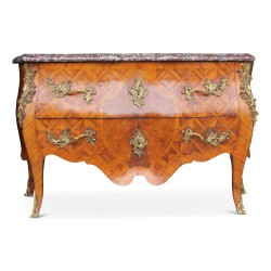 Louis XV chest of drawers \"Belay model\" in violet wood marquetry